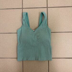 Altar'd State Revival Ribbed Tank Top Teal Womens O/S